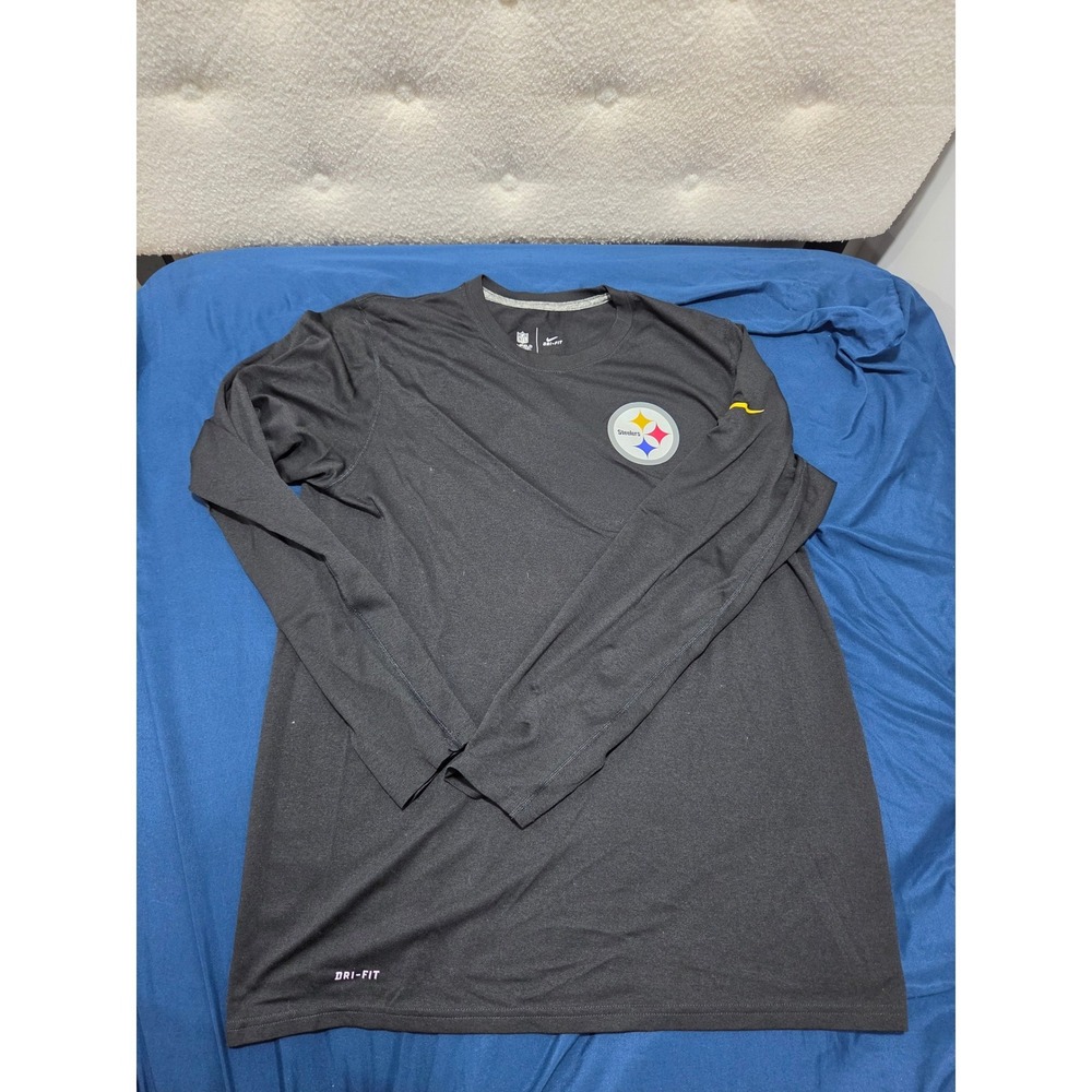Nike NFL Pittsburgh Steelers Dri-FIT Long Sleeve Shirt Mens Large Black Onfield